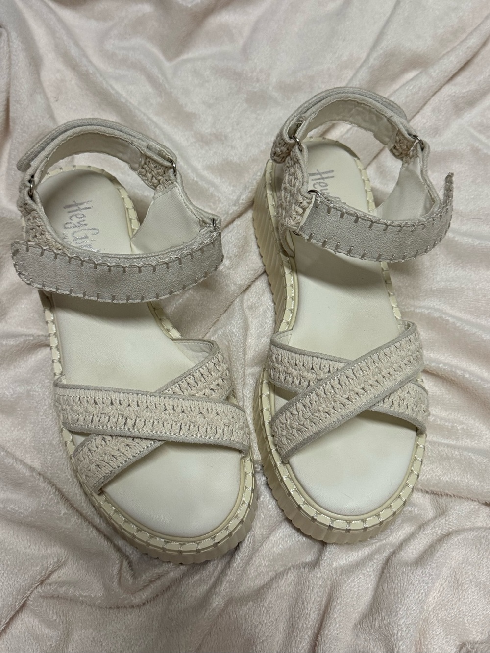 Corkys Cream Crochet Strap Women's Sandals